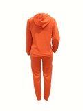 Plus Size Letter Print Hoodies And Pants Sport Two Piece Set GDNF-N8999B63