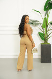 Feather Wrap Chest And Straight Pants 2 Piece Set AIL-257