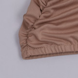 Sexy Wrap Chset Pleated Nightclub Dress FSXF-F88
