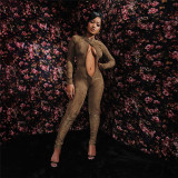 Sexy Hollow Out High Waisted Skinny Jumpsuit XEF-35870
