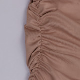 Sexy Wrap Chset Pleated Nightclub Dress FSXF-F88