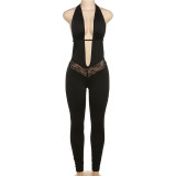 Sexy Sleeveless Hollow Out Low Neck Jumpsuit XEF-37858