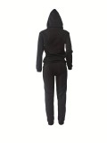Plus Size Letter Print Hoodies And Pants Sport Two Piece Set GDNF-N8999B63