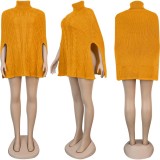 Pullover High Neck Split Loose Sweater FSXF-F252