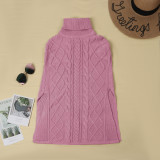 Pullover High Neck Split Loose Sweater FSXF-F252