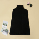 Pullover High Neck Split Loose Sweater FSXF-F252