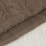Pullover High Neck Split Loose Sweater FSXF-F252