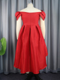 Bow-waisted A-line Midi Dress  GKEN-AM030329