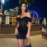 One Shoulder Solid Slim Mini Dress GKLK-D1B7164