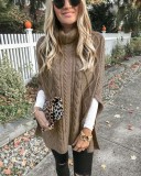 Pullover High Neck Split Loose Sweater FSXF-F252