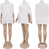 Pullover High Neck Split Loose Sweater FSXF-F252