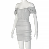 One Shoulder Solid Slim Mini Dress GKLK-D1B7164