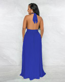 Sexy Backless Sleeveless Pleated Maxi Dress GYLY-9715