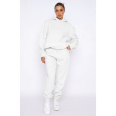 Solid Color Hooded Long Sleeve Pants Two Piece Set SSNF-211253