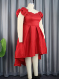 Bow-waisted A-line Midi Dress  GKEN-AM030329