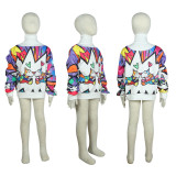 Kids Girl Print Long Sleeve Sweatshirt GYMF-YM079