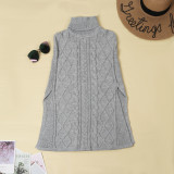 Pullover High Neck Split Loose Sweater FSXF-F252