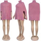 Pullover High Neck Split Loose Sweater FSXF-F252