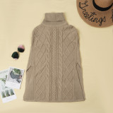 Pullover High Neck Split Loose Sweater FSXF-F252