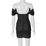 One Shoulder Solid Slim Mini Dress GKLK-D1B7164