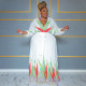 Plus Size Tie Up Print Big Swing Pleated Maxi Dress NNWF-7941