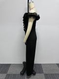 Plus Size One Shoulder Wide Leg Pants Jumpsuit NY-10655