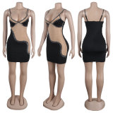 Plus Size Hot Drill See Through Sling Mini Dress NY-2885