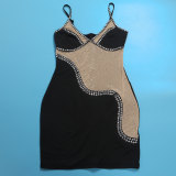 Plus Size Hot Drill See Through Sling Mini Dress NY-2885