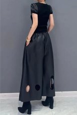 Casual Loose Holes Leather Pants ZDF-31317