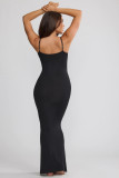 Black Casual Sling Slim Maxi Dress MZ-2824