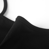 Black Casual Sling Slim Maxi Dress MZ-2824