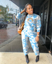 Fashion Print Long Sleeve Sport Two Piece Pants Set HMS-6415