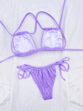 Solid Color Tie Up Two Piece Bikinis Swimsuit CASF-6613