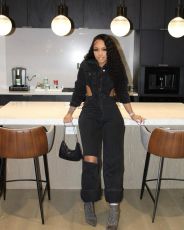 Fashion Denim Hollow Out Lapel Jumpsuit MEM-88537