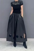 Casual Loose Holes Leather Pants ZDF-31317