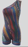 Printed One Shoulder Rompers GBGF-2301