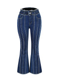 Raw Edge Washed Micro Flare Jeans GKNF-TSCH-2633