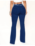 Raw Edge Washed Micro Flare Jeans GKNF-TSCH-2633