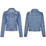 Plus Size Fashion Long Sleeve Denim Coat GKNF-TS-CH216