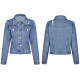 Plus Size Fashion Long Sleeve Denim Coat GKNF-TS-CH216