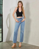 Raw Edge Washed Fashion Jeans GKNF-TS-721
