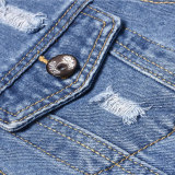 Plus Size Fashion Long Sleeve Denim Coat GKNF-TS-CH216