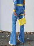 Raw Edge High Waisted Micro Flared Jeans GKNF-TSLF-1001