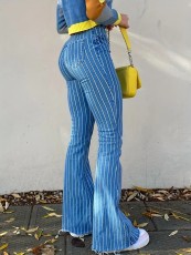 Raw Edge High Waisted Micro Flared Jeans GKNF-TSLF-1001