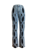Hollow Out Loose Straight Jeans CH-23112