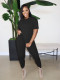 Solid Color Short Sleeve T Shirt Pants 2 Piece Set YIM-375