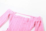 One Shoulder Backless Knits Mini Dress XEF-37780