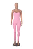 Tight Sling Solid Color Backless Jumpsuit MZ-2831