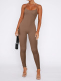 Tight Sling Solid Color Backless Jumpsuit MZ-2831