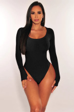 Solid Color Long Sleeve Slim Bodysuit MZ-2830